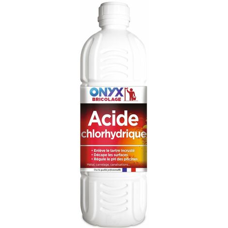 Acide chlorhydrique 23 % 1 L – Détartrant pour métaux et carrelages – Élimine le moisi et rénove les surfaces oxydées – Ardea