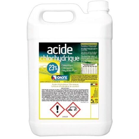 Acide chlorydrique 23 %  bidon 5 litres - ONYX
