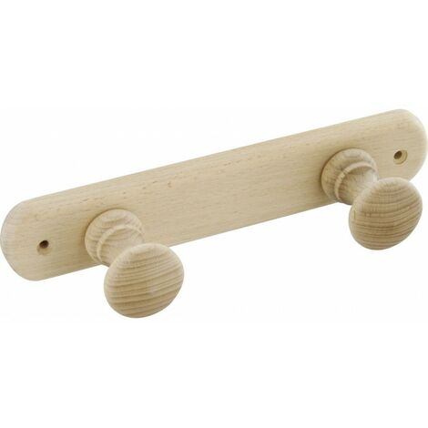 Porte-manteau Bois éco  Bois Naturel Hêtre 2 Têtes 23 X 6 X 4,2