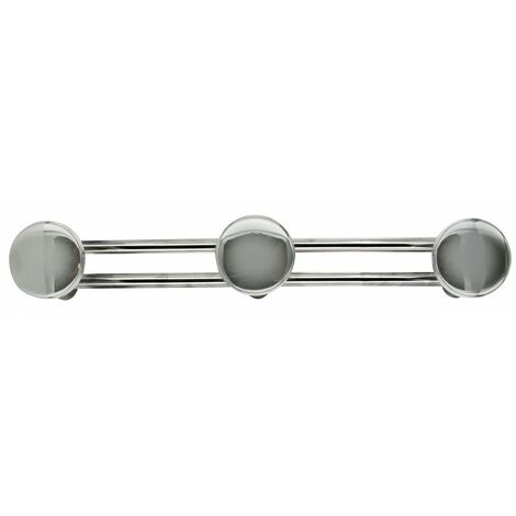 Porte-manteau Métallique  Chromé 3 Têtes 46,5 X 6,5 X 6,5