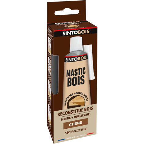 Sinto – Mastic bois bi-composants pour chêne 66ml – Excellente adhérence sur bois – Prise rapide pour intérieur et extérieur – Coffrage possible