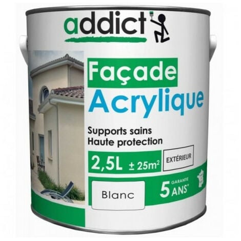 Peinture Façade acrylique 2.5 litres blanc - ADDICT