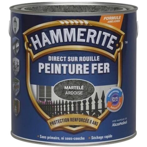 Peinture antirouille fer martelé 0.25l gris ardoise – Finition durable pour métal – Protection contre la rouille – Application facile – Julien
