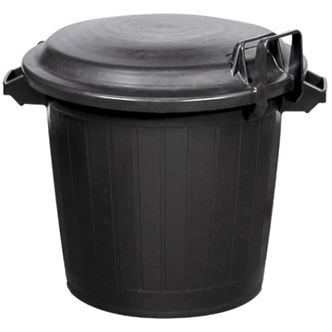 Poubelle d'immeuble renforcée 75 l avec couvercle verrouillable  noir