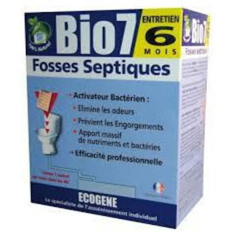 Entretien de fosses septiques – Traitement longue durée 6 mois – Évite bouchons et mauvaises odeurs – 480g BIO7 – Ab7 Industrie