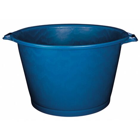 Baquet rond renforcé 75 L bleu – Dimensions Ø 46/63,5 cm x H 40 cm – Pour stockage et jardinage – Matériaux durables – Aluminium Et Plastique