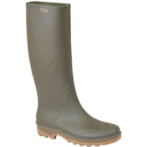 Bottes de jardinier en PVC tri-matière – Pointure 43 – Semelle antidérapante et étanche – Amortisseur de talon pour protection – Baudou