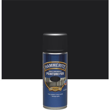 Peinture Fer aérosol Direct sur Rouille - Brillant Noir - 400 ml - Hammerite