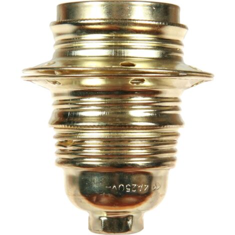 Douille E27 en acier laitonné – Raccord fileté diamètre 10mm – Connexion fiable pour éclairage – Inclus 2 bagues Ø 54mm