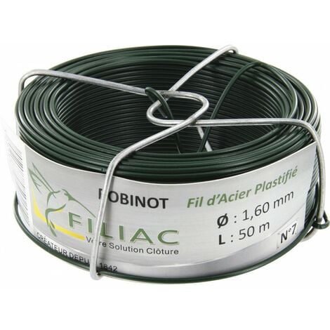 Bobinot plastifié  plastifiée vert 1,60mm x 50m