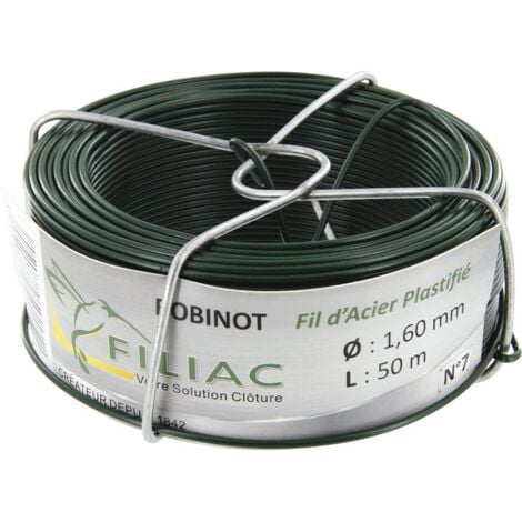 Bobinot plastifié  plastifiée vert 1,60mm x 50m