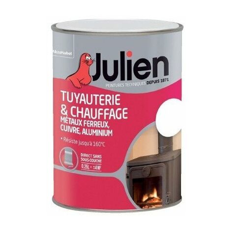 Peinture Tuyauterie Et Chauffage Brillante Blanc 0.25 litre - JULIEN