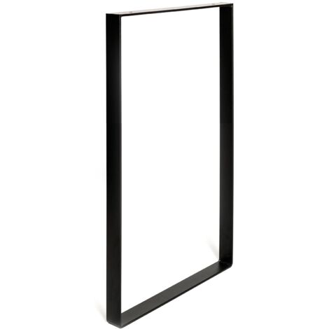 Pied de meuble industriel en acier noir mat – Hauteur 71 cm – Système de fixation vissé – 1 unité – Pour bois dur – REI