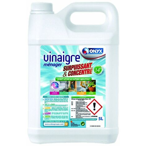 Vinaigre d'alcool ménager 14° 5L – Nettoyage et désinfection – Élimine calcaire et mauvaises odeurs – Biodégradable et non toxique – Ardea