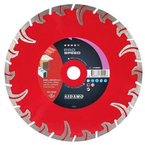 Sidamo – Disque diamant pour meuleuse 230mm – Épaisseur 2,6mm – Alésage 22,2mm – Coupe précise pour tuiles et béton armé