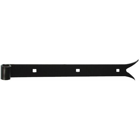 Torbel – Penture droite queue de carpe en acier noir 600mm – Diamètre gond 14mm – Trous carrés 6,5mm – Installation facile