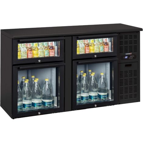 Arrière bar 2 x 2 tiroirs mixtes vitrés - Casselin (1/2)