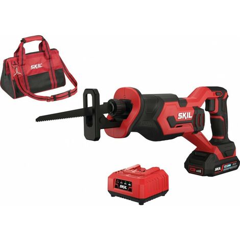 Scie sabre sans fil 18V 2,4 Ah – Moteur Brushless – Longueur de course 25 mm – Vitesse 3000 courses/min – Capacité sciage aluminium 24 mm – Skil (1/6)