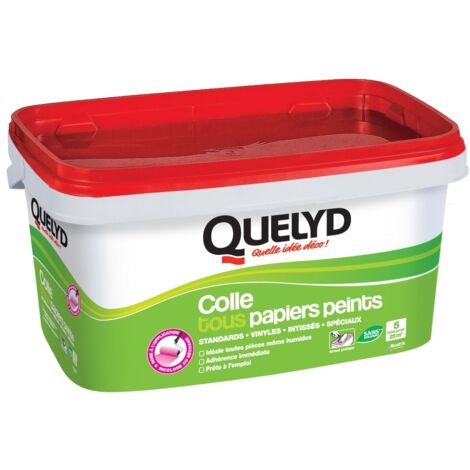 Colle papier peint 5kg rose – Application facile pour pièces humides – Adhérence immédiate – Pâte prête à l'emploi – Quelyd