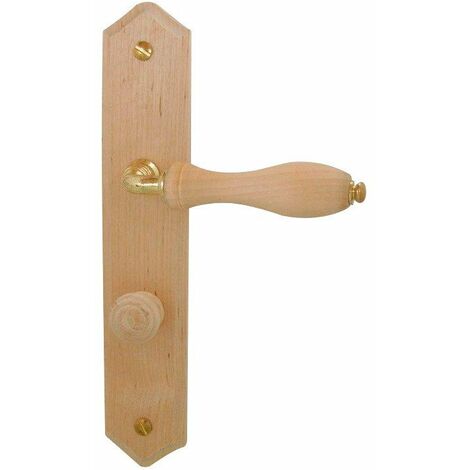 Poignée de porte bois rustique à condamnation – Entraxe 195mm – Longueur 139mm – Pour porte 40mm – H. 245 x l. 45mm – Dt 2000 - Dt2000 (1/3)