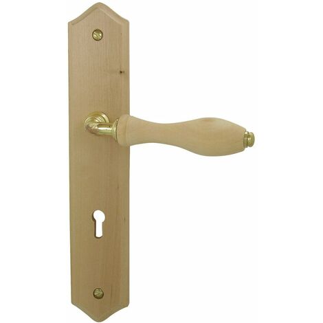 Poignée de porte en bois rustique – Longueur 139mm – Entraxe 195mm – Épaisseur 40mm – Pour portes intérieures – Dt 2000 - Dt2000 (1/2)