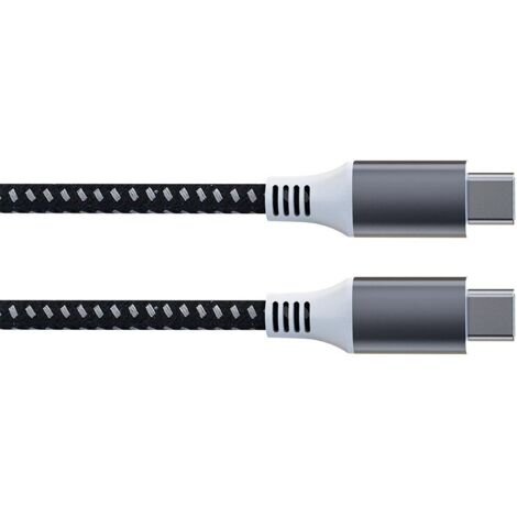 Câble Usb - Usb 2.0 C à C 60w, 480mbps, Magnétique, Nickelé, Câble Tressé En Coton - 1 Mètre (1/5)