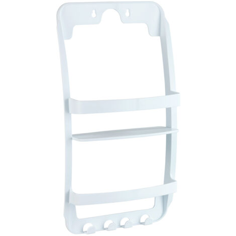 Wenko – Étagère de douche suspendue en plastique blanc – Dimensions 26x54,5x11,5 cm – Fixation murale ou paroi de douche – 2 paniers et 4 crochets