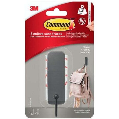 COMMAND Crochet réutilisable, COMMAND noir 1.3 kg (1/3)