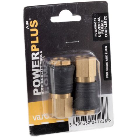 Raccord pneumatique air euro femelle 2 pièces – Laiton – Compatible raccords auto-vis standard – Connexion fiable pour outils pneumatiques – Varo (1/2)