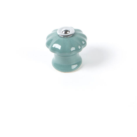 Bouton de meuble Style décoratif En Porcelaine - Acier Finition bleue Dimensions 282827mm Système de fixation vissé Comprend des vis M4 1 unité - talla