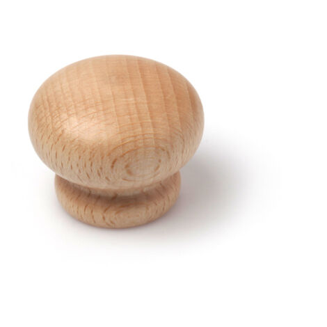 REI – Bouton de meuble en bois de hêtre verni – Dimensions 40x40mm – Finition transparente – Pour meubles rustiques (1/2)