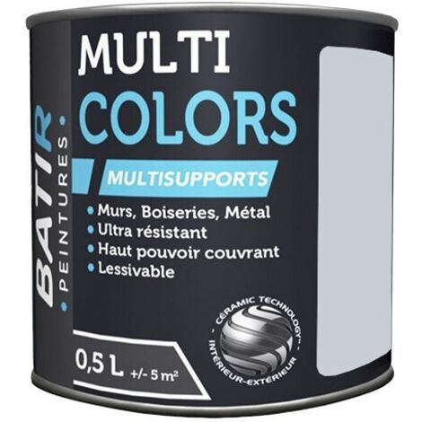Peinture Batir Multi-supports Satin Soyeux 0,5 L Gris Paris (1/2)