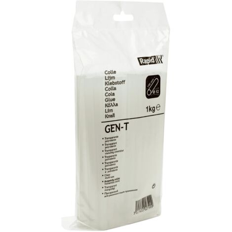 RAPID - Colle - Installation - GEN-T Ø12mm - Transparente universelle 1kg Spécialisée - Toutes applications, métal, plastique, bois, matériaux poreux, ect - Sachet - (40302799)