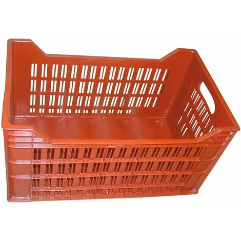 Caisse de récolte gerbable fond plein – Côtés ajourés – Dimensions 50 x 30 x 27 cm – Contenance 34 litres – Optimisation espace de rangement