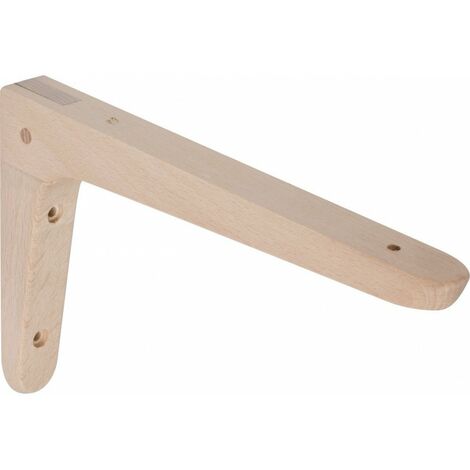 Mottez – Équerre en bois hêtre 200x125 mm – Support mural pour charges moyennes – Installation rapide – Esthétique naturelle (1/3)