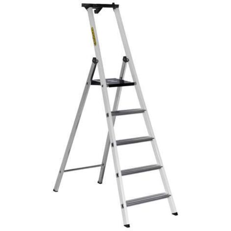 Centaure – Escabeau aluminium 5 marches – Hauteur de travail 3 m – Largeur marche 8 cm – Tablette porte-outils – Norme EN 131-2
