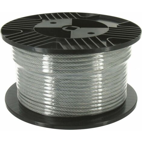 Câble acier gainé PVC 40m – Âme en acier galvanisé 3mm – Protection contre l'humidité et l'abrasion – Charge de rupture 400kg – Chapuis (1/3)