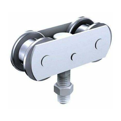Finish – Ferrure de porte à déplacement droit 150 kg – Monture pivotante galet en acier 653A – Compatible avec rail 50 x 40 mm – Système SPORTUB