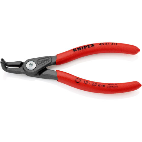 KNIPEX 48 21 J11 SB Pince de précision pour circlips pour circlips intérieurs d'alésage gaines PVC anti-dérapantes grise atramentisée 130 mm (1/2)