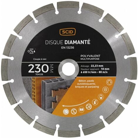 Disque diamant multi matériaux, Diam.230 mm TIVOLY