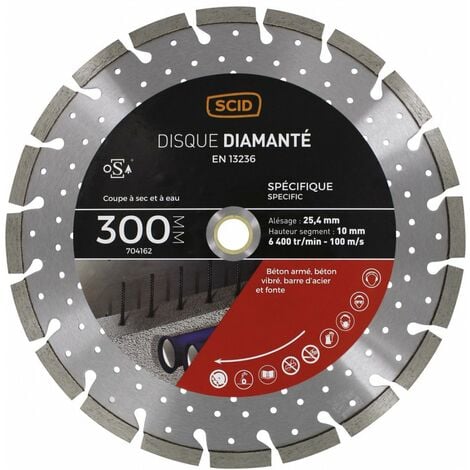 Disque ventillé béton métal  300 25,4/20