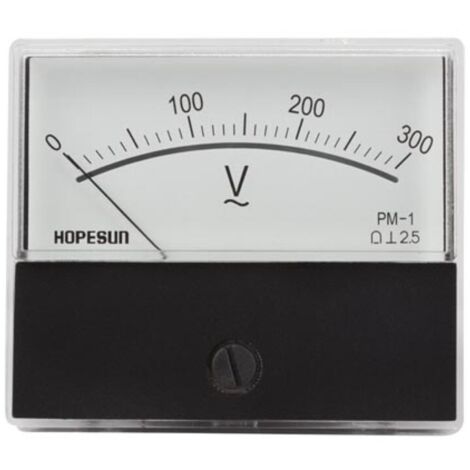 Hope Sun Voltmètre analogique, à panneau, pour tension CA 0-300 V, avec zéro mécanique réglable, 60 x 70 mm (1/4)