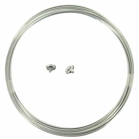 Corde à linge en inox 2mm – Longueur 12,50m avec 2 blocs de maintien – Résistante aux intempéries pour usage extérieur