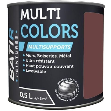 Peinture Batir Multi-supports Satin Soyeux 0,5 L Lie-de-vin (1/2)