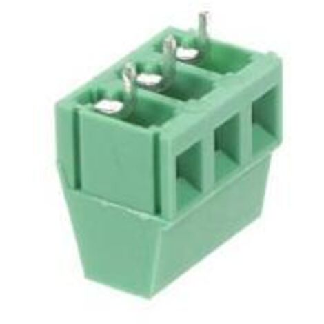 BORNIER À VIS PROFESSIONNEL, 3 PÔLES, VERT, AU PAS DE 5mm (1/2)