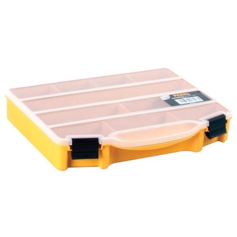 Perel – Boîte de rangement 10 compartiments 251 x 200 x 44 mm – Pour outils – Rangement fixe – En plastique résistant (1/8)