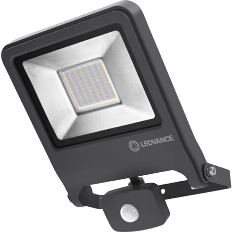 Ledvance – Projecteur à détecteur de mouvement 4058075206786 – LED 50 W blanc neutre 4000 K – IP65 pour extérieur – Portée 9 m