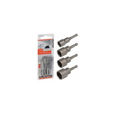 Embouts A Douille Magnetique Désignation 4 Douillesdimensions 13 / 15 / 17 / 19 Mm (1/2)