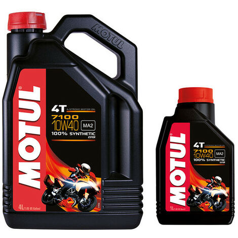 Huile moteur moto MOTUL 7100 4T 10W40 100% synthèse 4L + 1L offert
