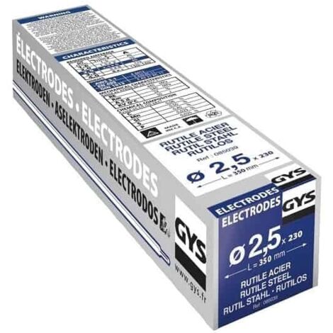 GYS – Électrodes rutiles universelles 6013 pour aciers non alliés – Ø 4.00 mm – Soudage toutes positions – Facilité d’amorçage